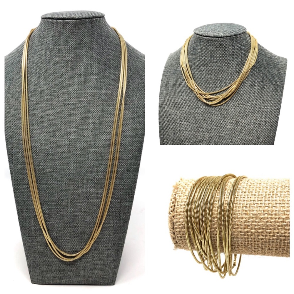 Sterling silver, gold overlay, extra long versatile chain, made in Italy